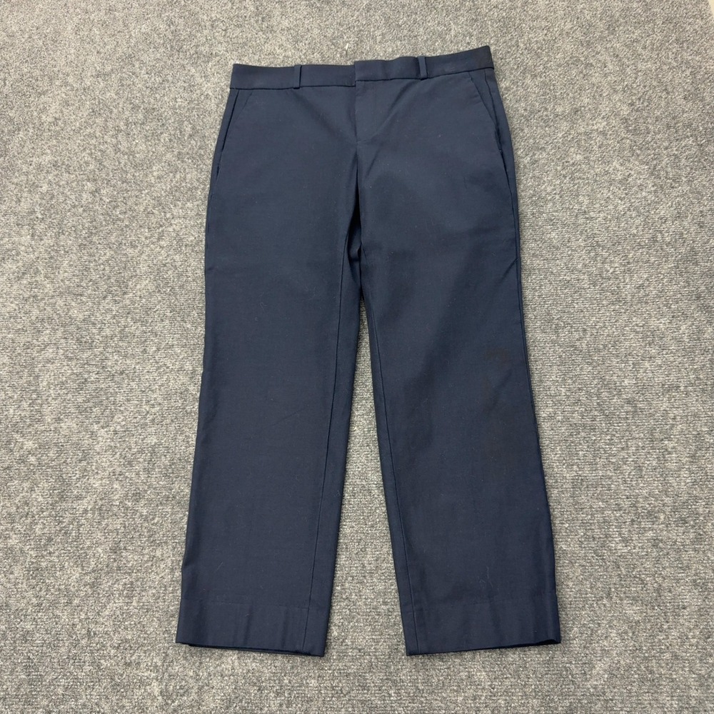 Banana Republic Avery Pants Womens 6 Navy Blue Cotton Rayon Ankle Workwear Style